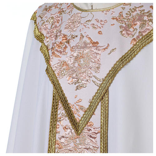 Chasuble with floral damask inserts by Vebi Confezioni 2