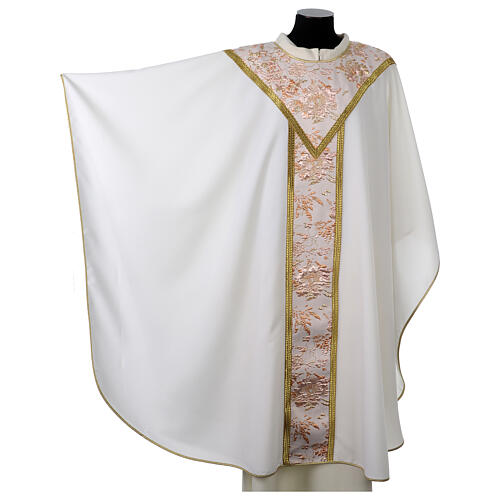 Chasuble with floral damask inserts by Vebi Confezioni 3