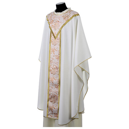 Chasuble with floral damask inserts by Vebi Confezioni 5