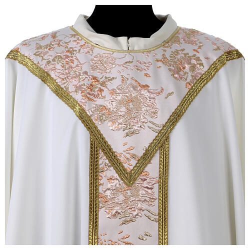 Chasuble with floral damask inserts by Vebi Confezioni 6