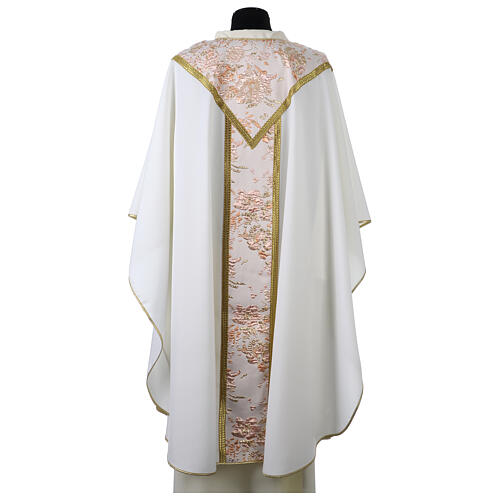 Chasuble with floral damask inserts by Vebi Confezioni 8