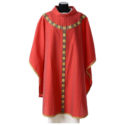 Striped Como silk chasuble by Vebi Confezioni 1