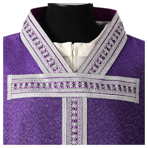 Silk and wool chasuble with silver tau cross by Vebi Confezioni 2