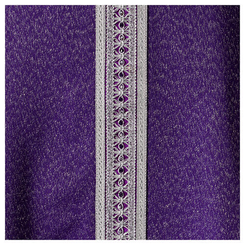 Silk and wool chasuble with silver tau cross by Vebi Confezioni 4