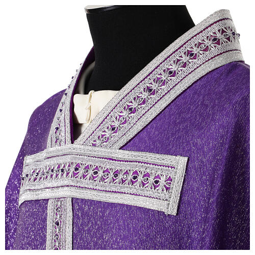 Silk and wool chasuble with silver tau cross by Vebi Confezioni 5