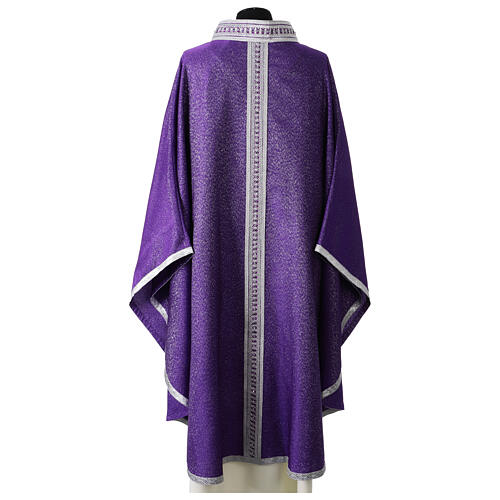 Silk and wool chasuble with silver tau cross by Vebi Confezioni 6