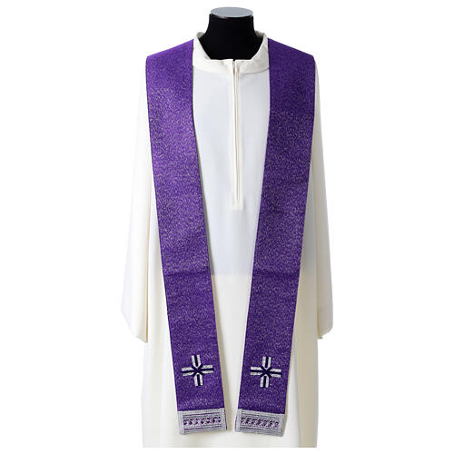 Silk and wool chasuble with silver tau cross by Vebi Confezioni 7
