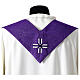 Silk and wool chasuble with silver tau cross by Vebi Confezioni s9