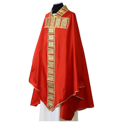 Tau cross chasuble in shantung silk by Vebi Confezioni 4