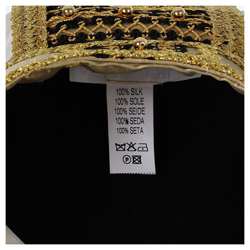 Silk chasuble with gold and black trimming by Vebi Confezioni 9