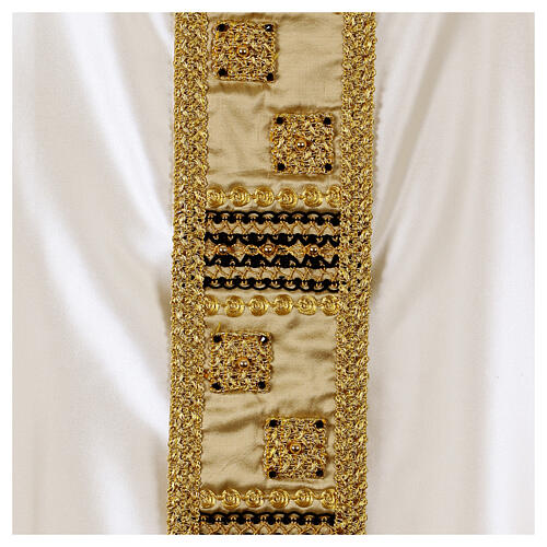 Silk satin chasuble with gold and black trimmings Vebi Confezioni 4