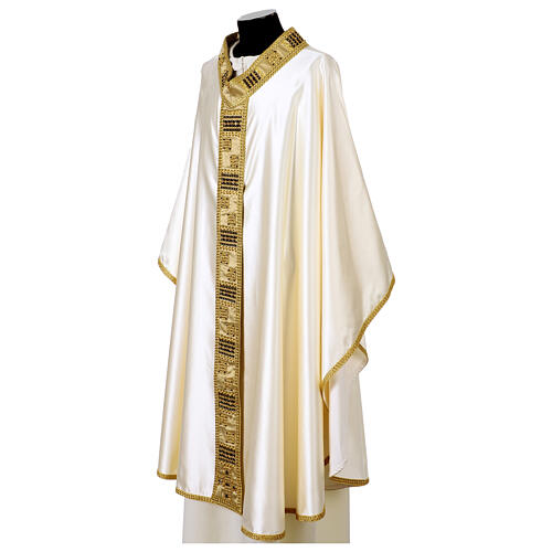 Silk satin chasuble with gold and black trimmings Vebi Confezioni 5