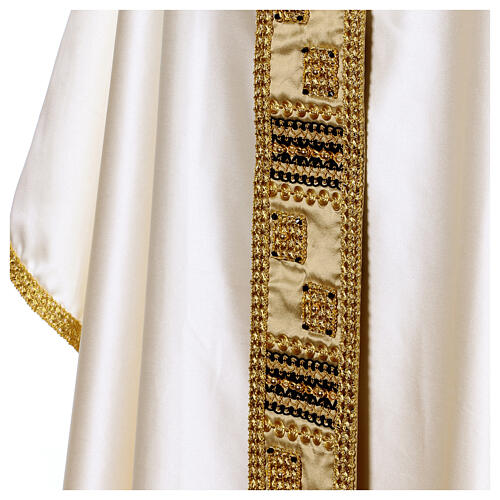 Silk satin chasuble with gold and black trimmings Vebi Confezioni 6