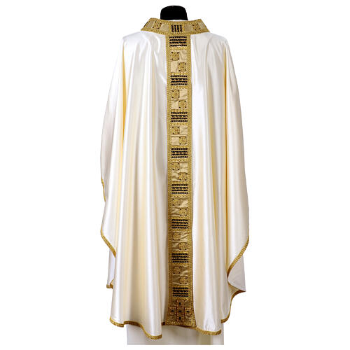 Silk satin chasuble with gold and black trimmings Vebi Confezioni 7