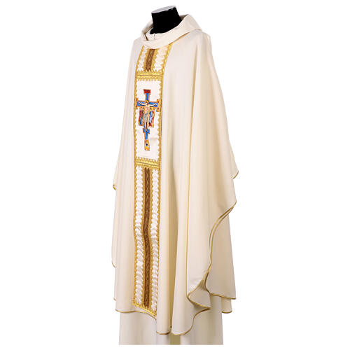 Wool chasuble with hand-painted oval image of Merciful Jesus by Vebi Confezioni 6