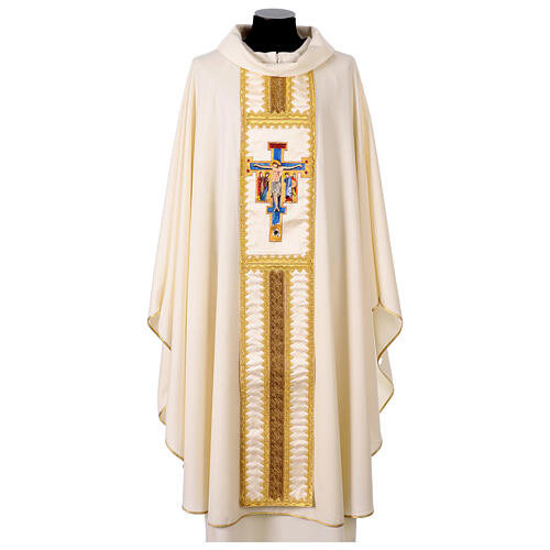 Chasuble Laine Avec Ovale Christ Miséricordieux Peint à La Main Vebi 