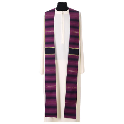 Chasuble with gold lurex stripe pattern and cross embroidery by Gamma 16