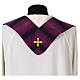 Chasuble with gold lurex stripe pattern and cross embroidery by Gamma s20
