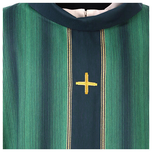 Chasuble rayures or broderie croix Gamma lurex 3