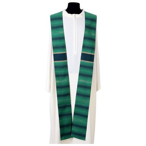 Chasuble rayures or broderie croix Gamma lurex 12