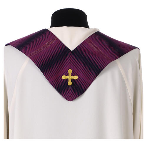 Chasuble rayures or broderie croix Gamma lurex 20