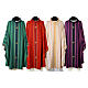 Chasuble rayures or broderie croix Gamma lurex s1
