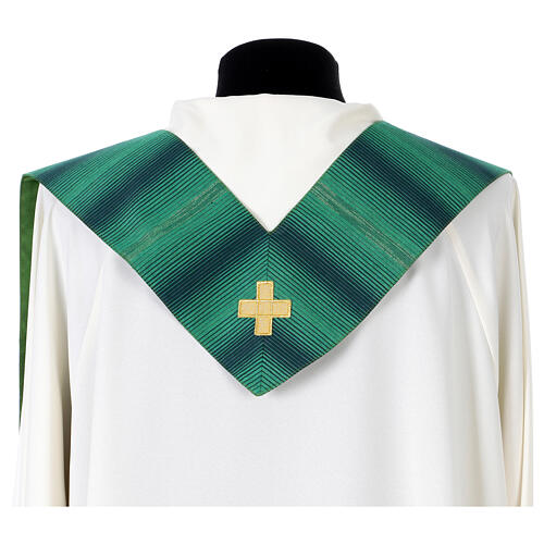 Casula linhas ouro bordado cruz Gamma lurex 17