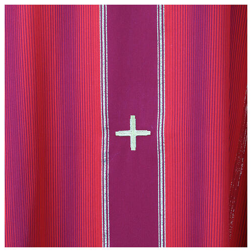 Gold striped chasuble with Gamma lurex cross embroidery 6