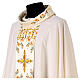 Chasuble with orphrey and floral embroideries in 100% wool by Gamma s5