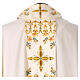 Chasuble bande centrale broderie florale 100% laine Gamma s8