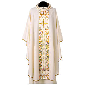 Casula stolone ricami floreali 100% lana Gamma