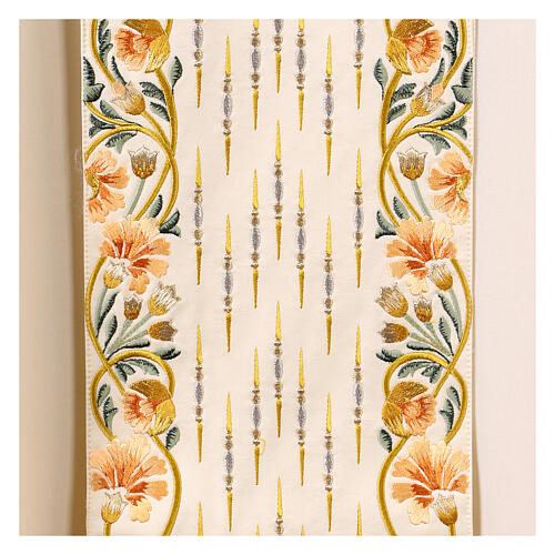 Chasuble with floral embroidery galoon 100% wool Gamma 6