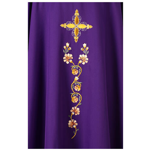 Chasuble cross with floral embroidery, Gamma 9