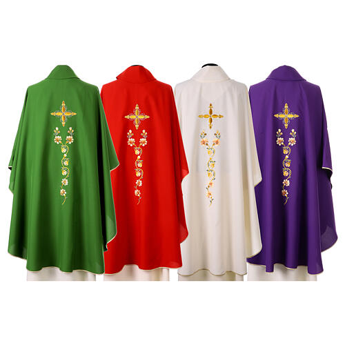 Chasuble cross with floral embroidery, Gamma 10