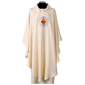 Chasuble with Sacred Heart embroidery in gold thread