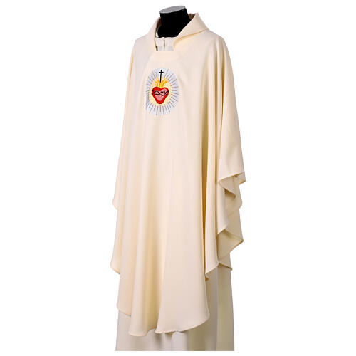 Chasuble Sacred Heart gold thread embroidery 3