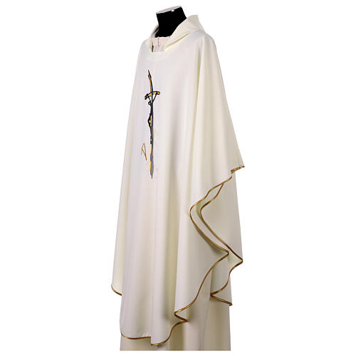 Chasuble broderie Christ crucifix stylisé 3