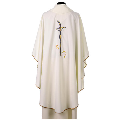 Chasuble broderie Christ crucifix stylisé 4