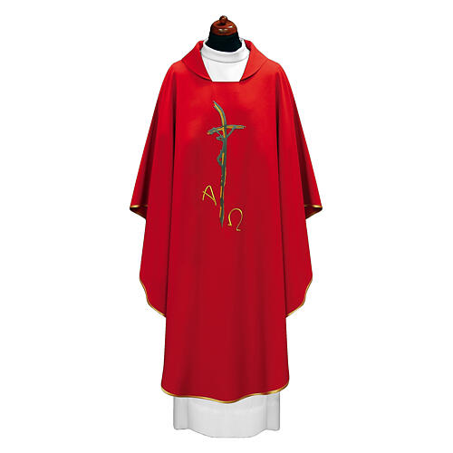 Chasuble with stylized crucified Christ embroidery 9