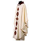 Damask chasuble with velvet collar and applications s4