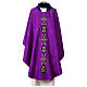 Damask chasuble with velvet collar and applications s9
