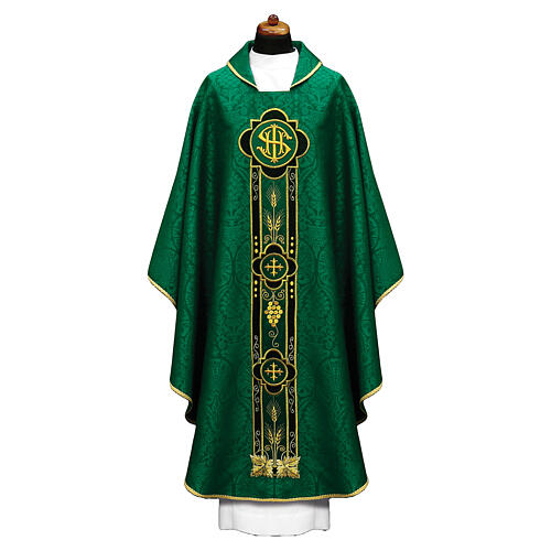 Chasuble with IHS, wheat, grapes and cross 5