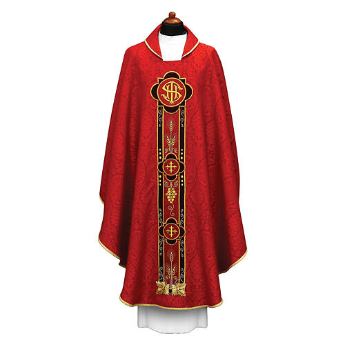 Chasuble with IHS, wheat, grapes and cross 6