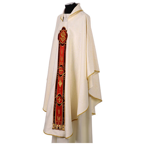 Chasuble IHS wheat grape cross 3