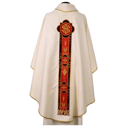 Chasuble IHS wheat grape cross 8