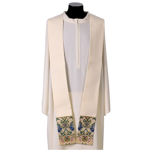 Chasuble with floral orphrey and golden IHS 9