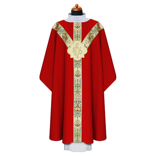 Chasuble galon floral doré IHS 5