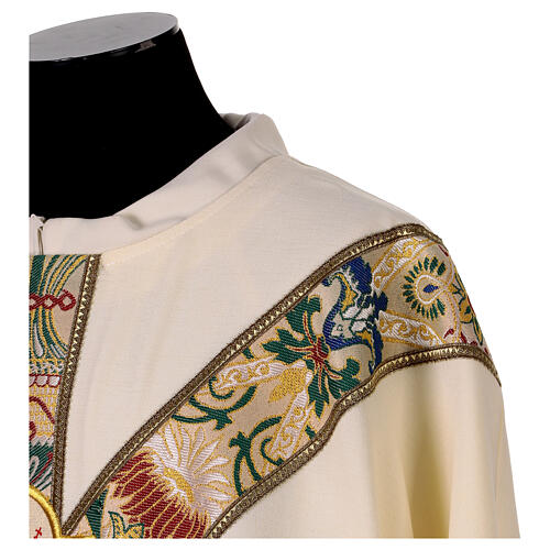 Chasuble with golden floral galloon and paschal lamb 5