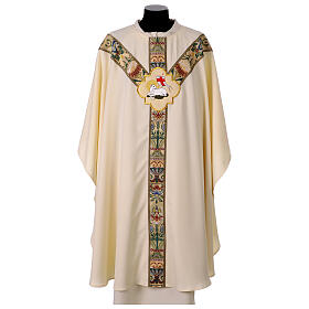 Casulla entorchado floral dorado cordero pascual