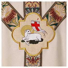 Chasuble galon floral doré agneau pascal